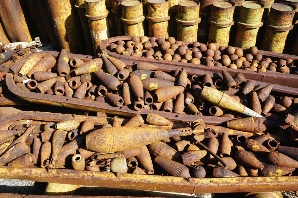 Unexploded military ordnance, recovered and disarmed in rural Laos. Millions of remaining UXOs remain a sad legacy from America's war in Southeast Asia