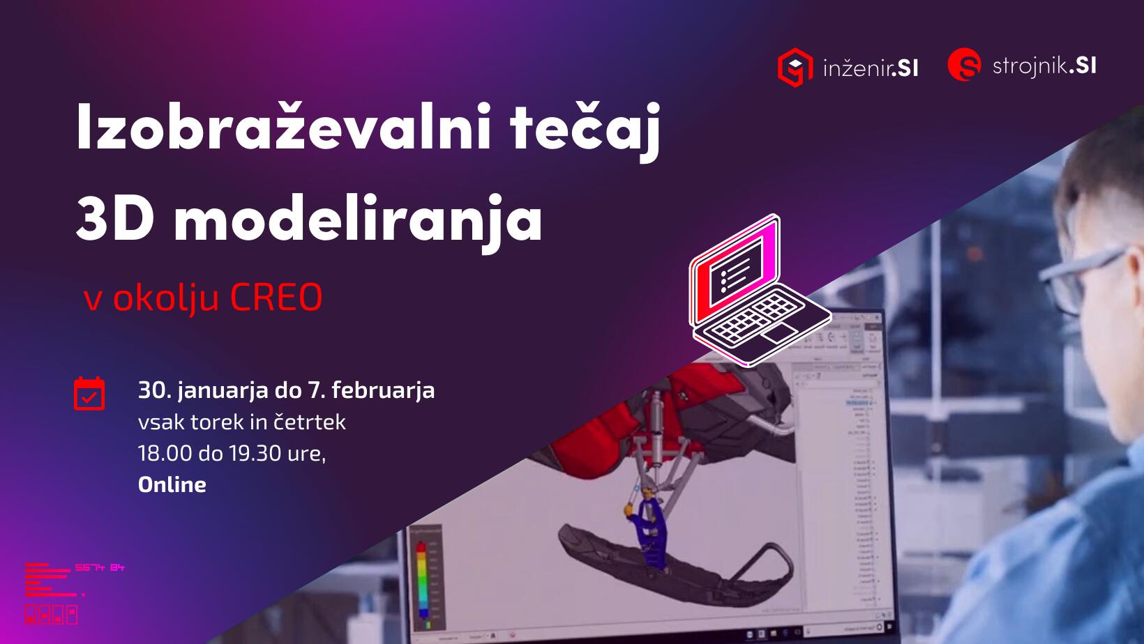 Izobraževalni tečaj 3D modeliranja v okolju CREO