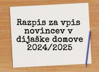 Razpis za vpis v dijaške domove 2024/2025: Pomembni datumi Razpis za vpis novincev v dijaške domove 2024-2025