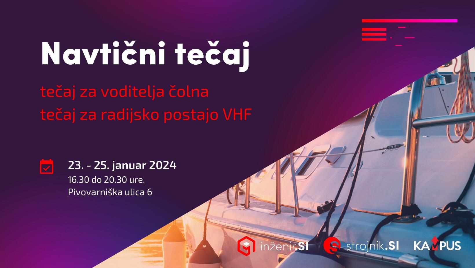 Tečaj za voditelja čolna in VHF GMDSS
