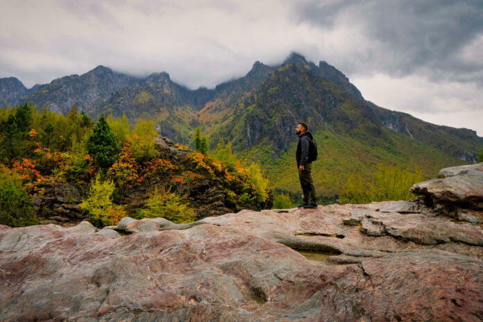 Cloudy Landscape of Thethi National Park, Northern Albania.