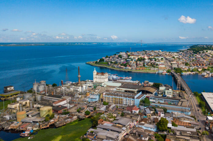 Manaus Center, overlooking the Educandos Bridge, Brewery and Rio Negro Bridge