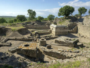 Ruins of ancient legendary city of Troy in Canakkale Province, Turkey