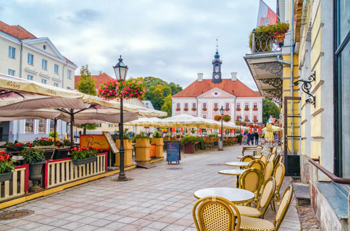 TARTU, ESTONIA - SEPTEMBER 24, 2016: Tartu Town Hall