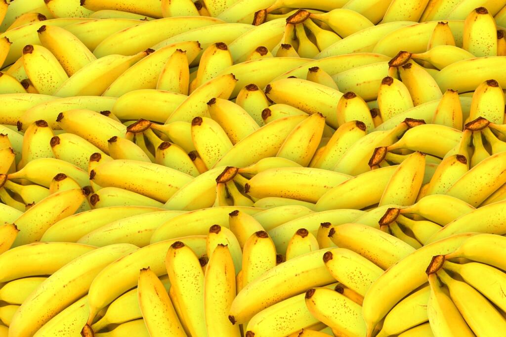 bananas, fruits, yellow