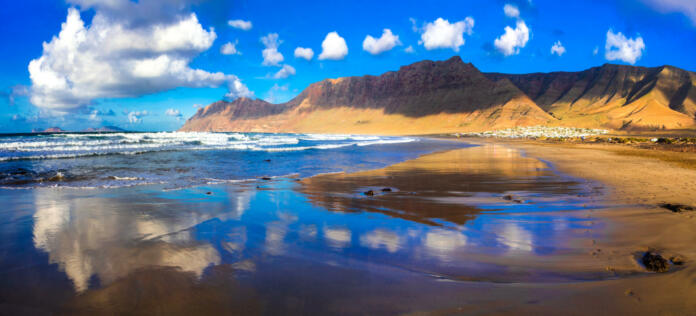 Famara -popular beach for surfes.