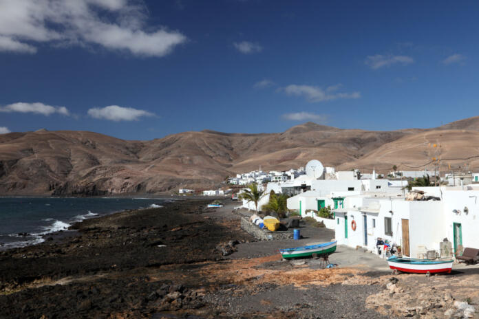 Fishing village Playa Quemada on Canary Island Lanzarote, Spain