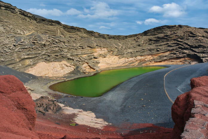 Laguna de los Clicos, Playa El Golfo, Lanzarote, Canary Islands, Spain