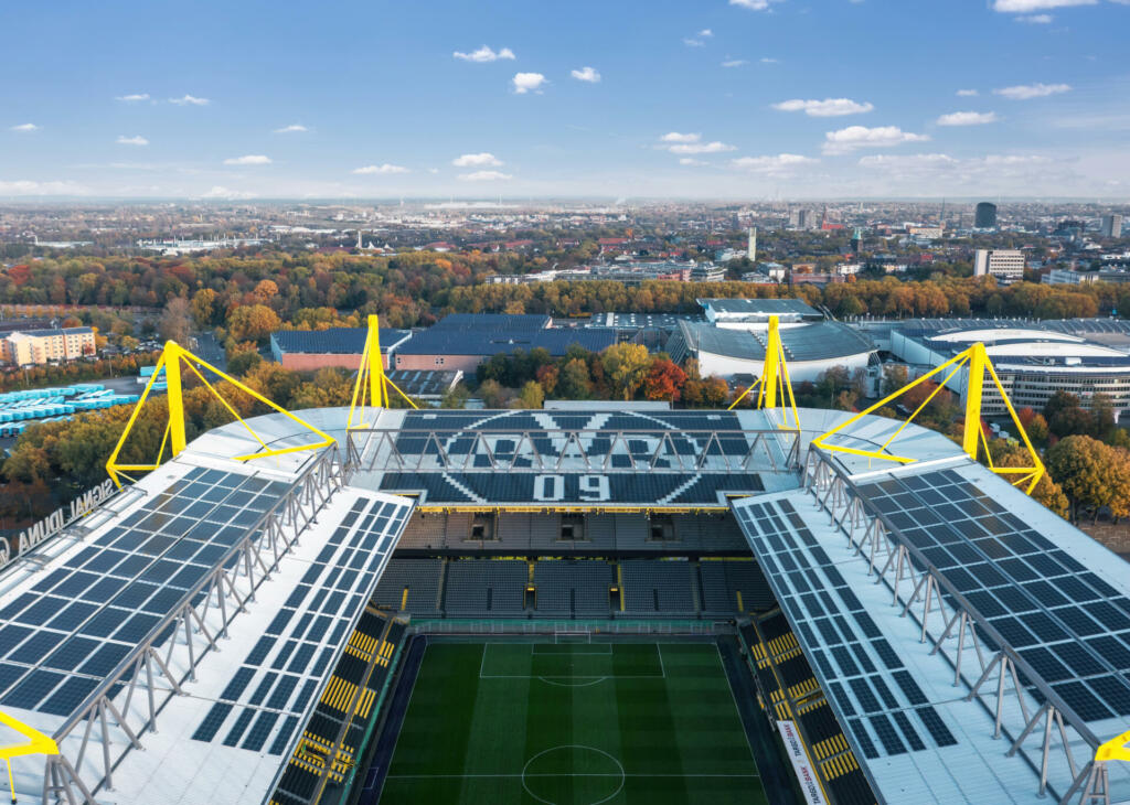 Westfalenstadion (Signal Iduna Park), home stadium for Borussia Dortmund BVB 09. Dortmund / Germany - October 2021