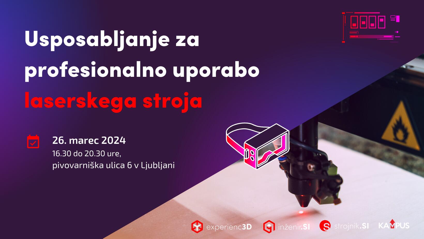 Usposabljanje za lasersko- gravirni stroj | Pivovarniška ulica 6, Ljubljana | 26. marec