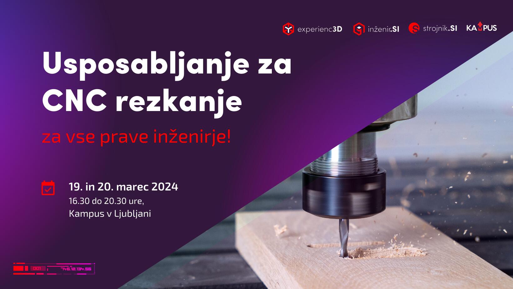 Usposabljanje za CNC rezkanje | 19. in 20. marec | Študentski Kampus