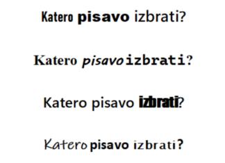 Umetnost berljivosti: Vpliv pisav na branje in razumevanje besedil Katero pisavo izbrati?