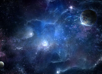 Teleskop Webb se je znova izkazal, in to kako! Cosmic nebula and the shining stars, abstract space illustration