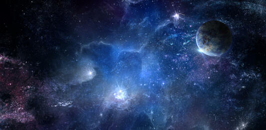 Cosmic nebula and the shining stars, abstract space illustration