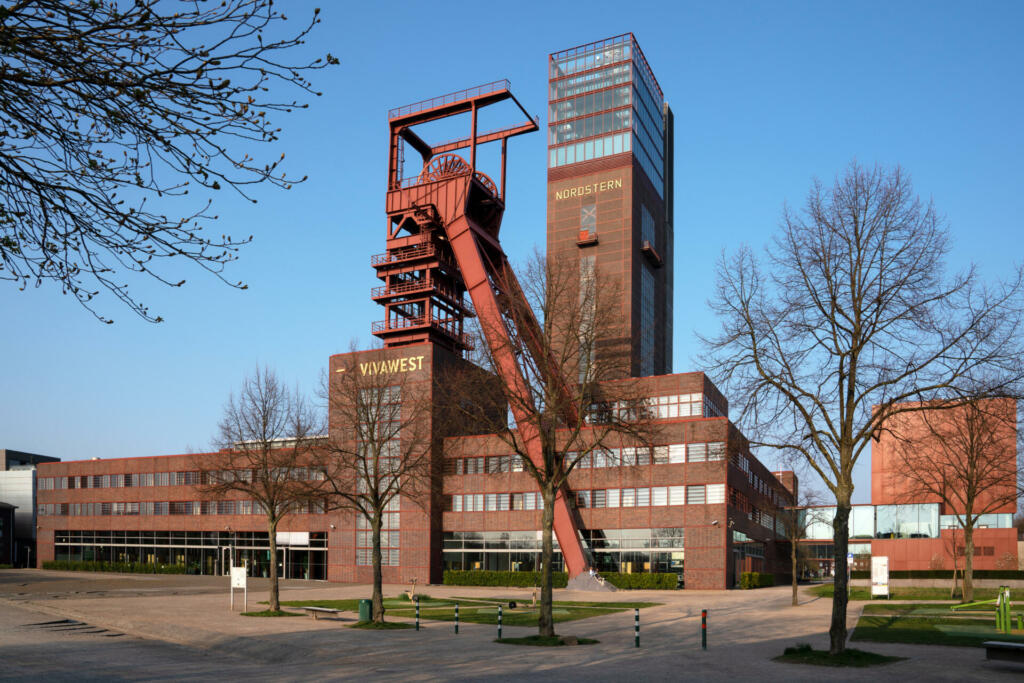 Essen, Germany - March 25, 2022: Nordsternpark, industrial heritage of Ruhr Metropolis on March 25, 2022 in Gelsenkirchen, Germany