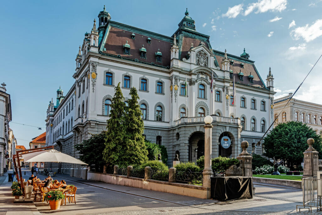 Ljubljana, Slovenia - June 10, 2018: The University of Ljubljana, the oldest university in Slovenia. With over 63000 undergraduate and graduate students it"u2019s one of the largest universities in Europe.