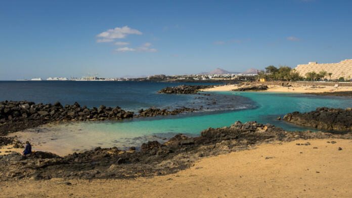 View of Jablillo beach in Costa Teguise, Lanzarote. Canary Island