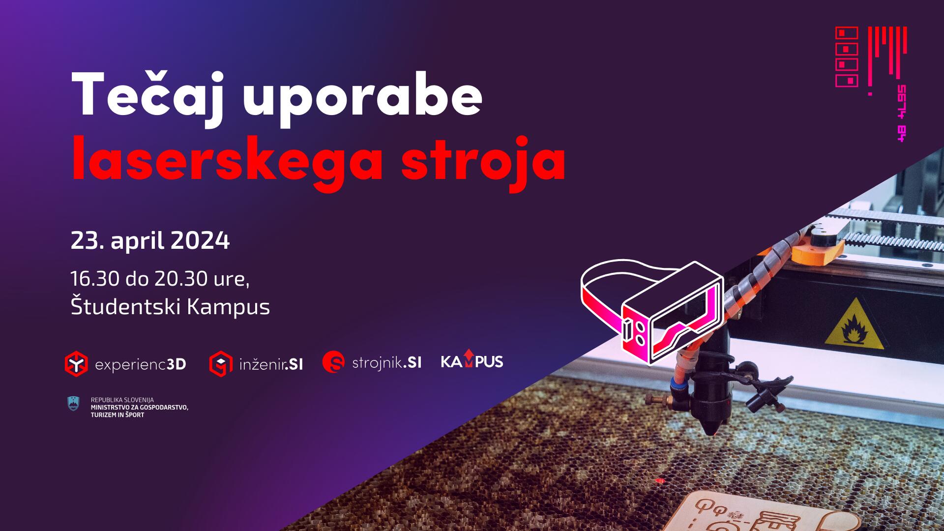 Tečaj uporabe lasersko- gravirnega stroja | Pivovarniška ulica 6, Ljubljana | 23. april