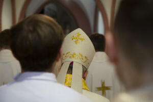 Bishop during church ceremonies in the church