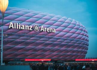 Top destinacije za ogled EURO 2024 Munich, Germany – January 25, 2020: Fans walking to Allianz Arena, home stadium of famous german football club FC Bayern München to see a soccer match.