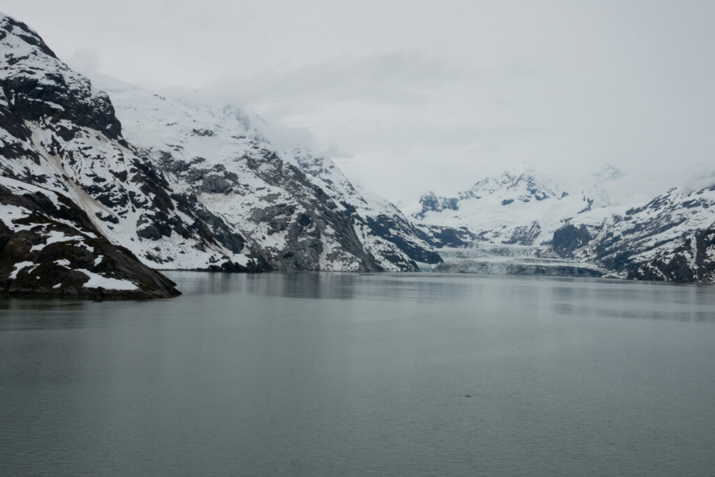 Spectacular view of the Glacier Bay Basin in southeastern Alaska, USA. A stunning U.S. National Monument, National Park and Preserve. UNESCO World Biosphere Reserve