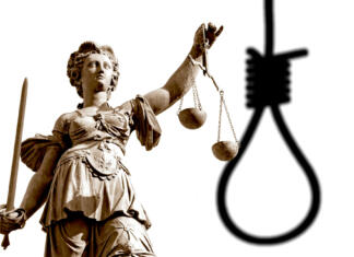 Smrtna kazen v Sloveniji The goddess of justice "Justitia" with a stylized rope as a symbol of the death penalty