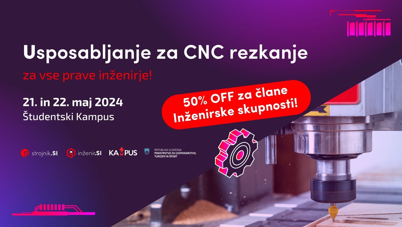 Usposabljanje za CNC rezkanje | 21. in 22. maj | 50% OFF za Inženirsko skupnost! |