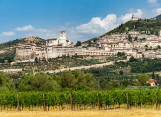 Assisi – zakaj obiskati mesto svetnikov? View of Assisi and the Basilica of Saint Francis of Assisi complex. Assisi is one of the most important places of Christian pilgrimage in Italy