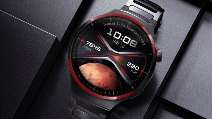pametna ura watch 4 pro space editon na črni podlagi