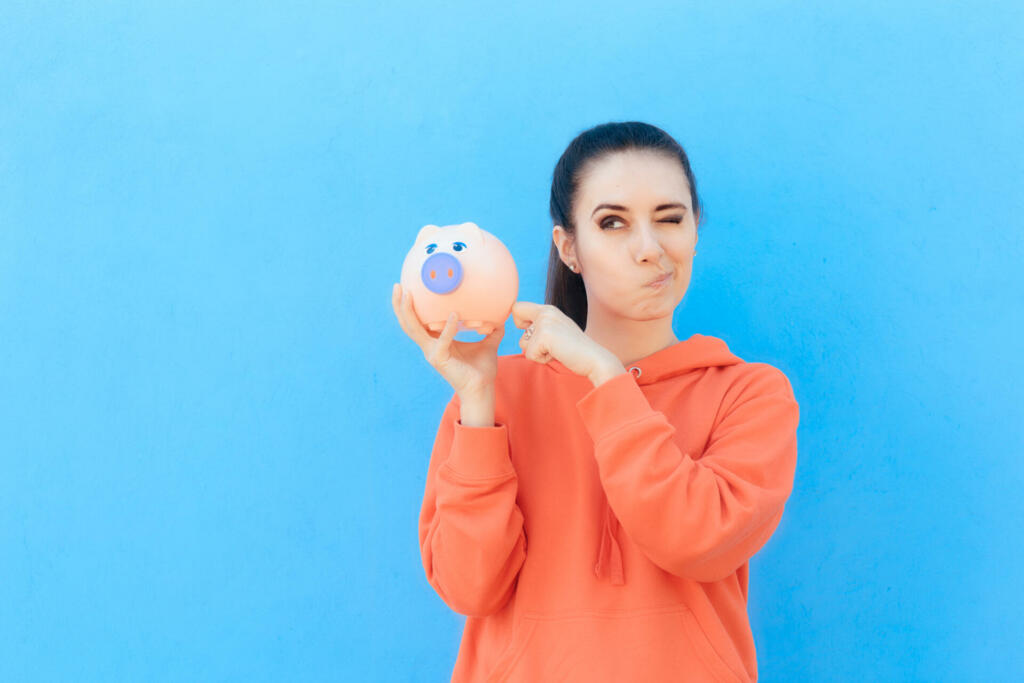 Young woman thinking about her financial future