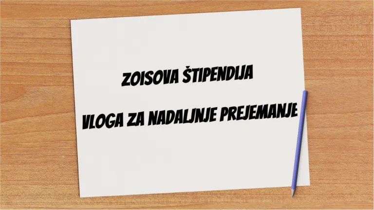 Zoisovi štipendisti, objavljena je vloga za nadaljnje prejemanje v letu 2024/2025