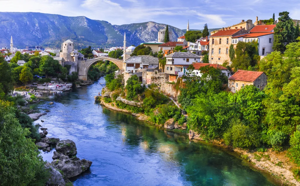 Beutiful old city Mostar on the Neretva River