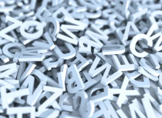 Besedni red v slovenščini – členitev po aktualnosti Infinite letters background.