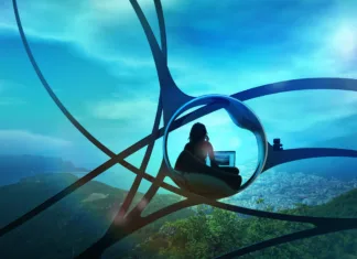 Nenavadni ekosistemi na Zemlji A fantastic picture of the blogger of the future looking from his workplace to the beautiful view from the window.