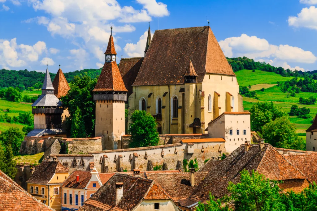 Biertan, Sibiu, Romania. Saxon village with the fortified church in Transylvania.