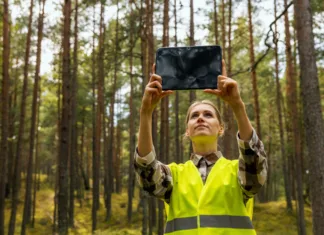 Evropska unija sprejela uredbo – kaj vse mora v dveh letih izpolniti Slovenija? valuation and appraisal of forest. appraiser taking pictures of trees, biomass estimation