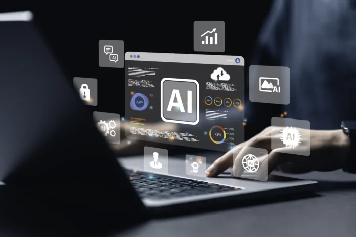 a-data-analyst-using-technology-ai-for-working-tool-for-data-analysis-chatbot-chat-with-ai-using-technology-smart-robot-ai-artificial-intelligence-to-generate-something-or-help-solve-work-problems-stockpack-istock a data analyst using technology AI for working tool for data analysis Chatbot Chat with AI, using technology smart robot AI, artificial intelligence to generate something or Help solve work problems.
