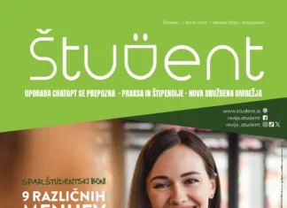 Uporaba ChatGPT se prepozna, praksa in štipendije, nova družbena omrežja Naslovnica revije Študent, oktober 20024