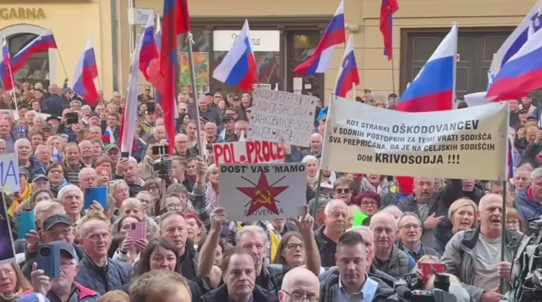 Janša na shodu: »Če slovenskemu krivosodju rečete mafija, žalite mafijo!«