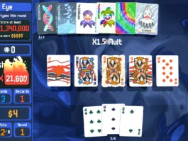 Gameplay igre Balatro.
