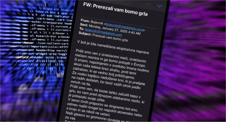Grozljivo! To je sporočilo, ki so ga danes prejele slovenske šole: »Prerezali vam bomo grla.«