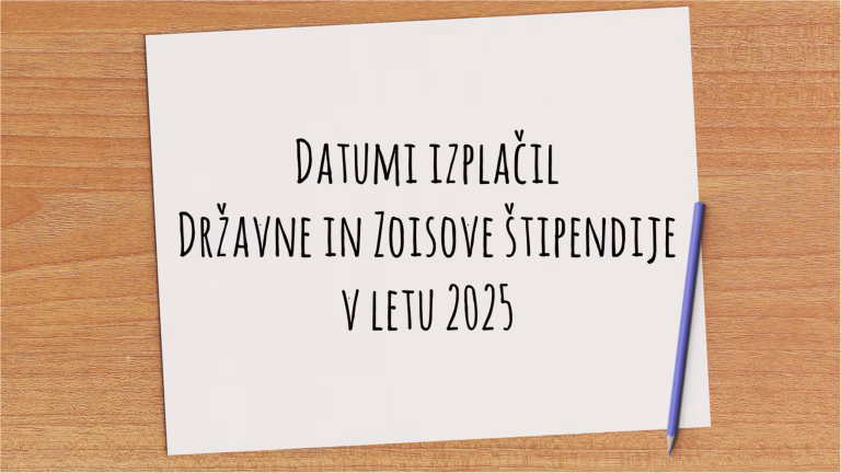 Izplačila državne in Zoisove štipendije v letu 2025