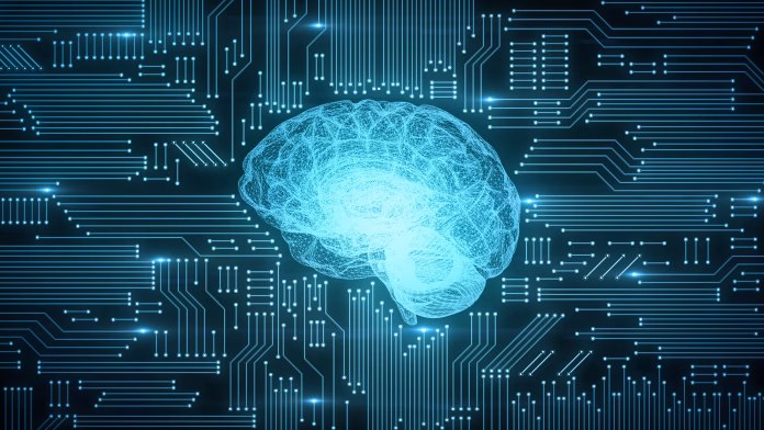 electricity-flowing-through-computer-printed-circuitboard-style-brain-graphic-stockpack-istock Electricity flowing through computer printed circuitboard style brain graphic