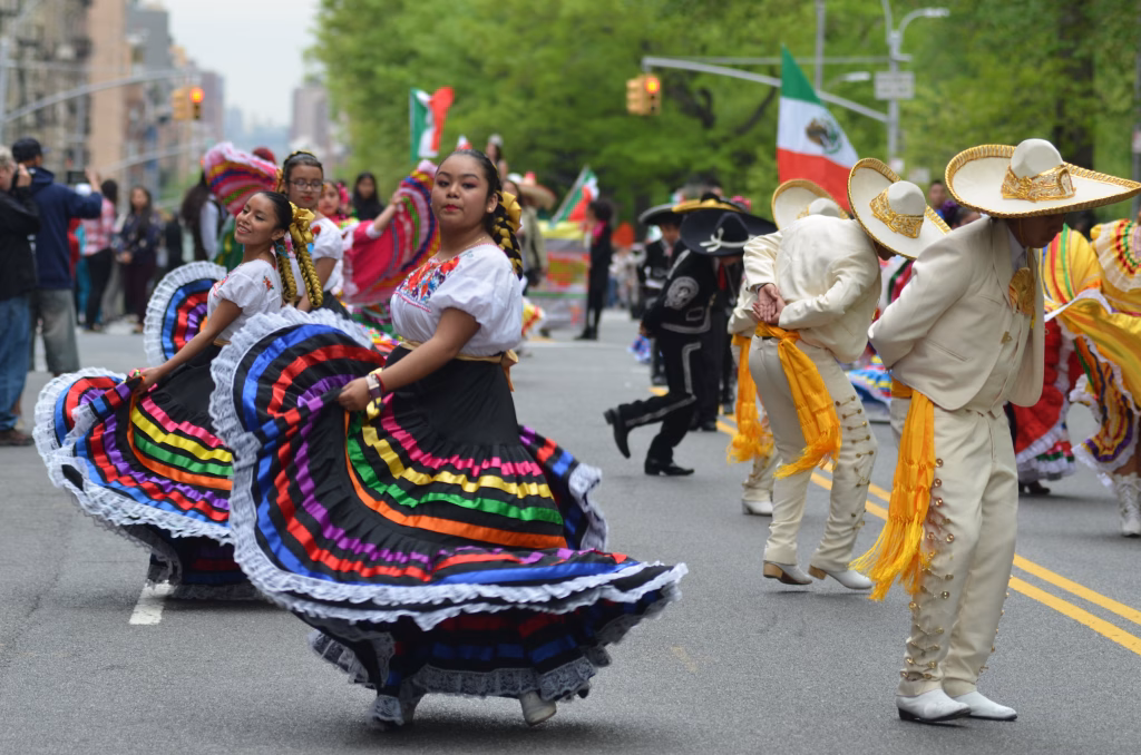 Participants at the annual Cinco de Mayo Parade in New York City.