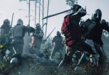 Zakaj si mladi moški želijo nove križarske vojne? Epic Armies of Medieval Knights on Battlefield Clash, Plate Body Armored Warriors Fighting Swords in Battle. Bloody War and Savage Conquest. Historical Reenactment. Cinematic Shot