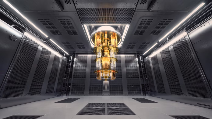 Inside the Quantum Lab, a low camera shot, front view.