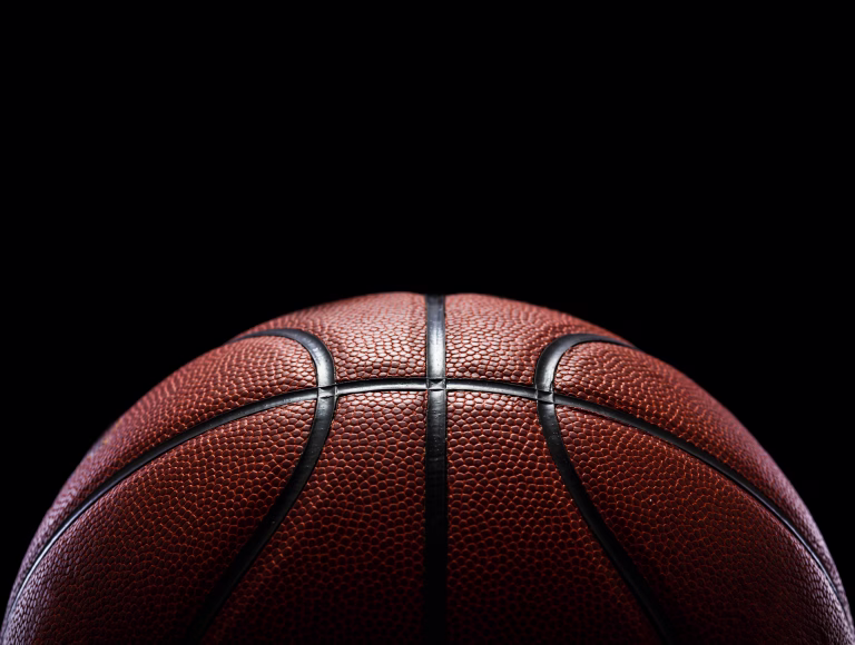 Close-Up Of Basketball Against Black Background