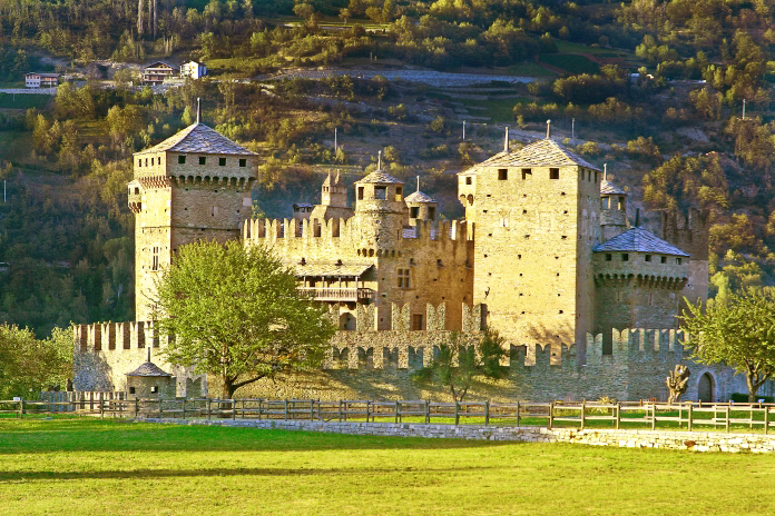 Fénis Castle is an Italian medieval castle located in the town of Fénis. It is one of the most famous castles in Aosta Valley, Italy