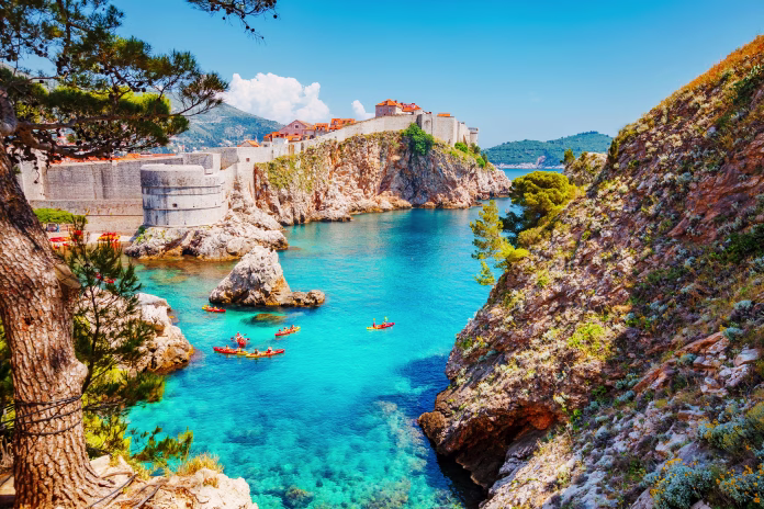 great-view-at-famous-european-travel-destination-city-of-dubrovnik-fort-bokar-seen-from-south-old-walls-on-a-sunny-day-location-place-croatia-south-dalmatia-europe-discover-the-beauty-of-earth-stockpack-istock Great view at famous european travel destination city of Dubrovnik - Fort Bokar seen from south old walls on a sunny day. Location place Croatia, South Dalmatia, Europe. Discover the beauty of earth.