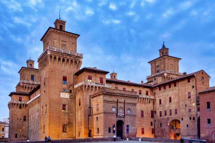 View of the Castello Estense, Ferrara Italy